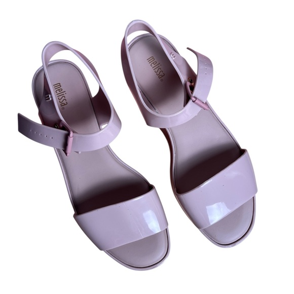 Melissa Mar Platform Sandals Light Pink Pastel Women’s Size 8 Jelly Slip-On Shoe - Picture 3 of 11